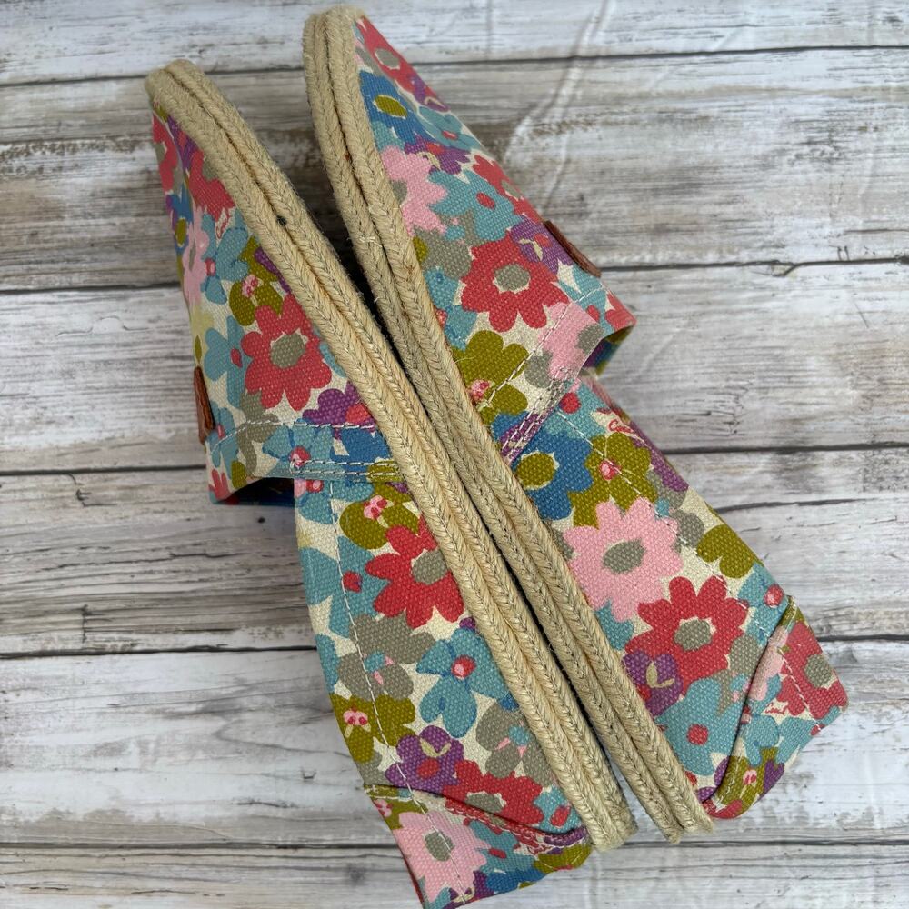 Coach Margret Espadrille Slip On Flats Sz 9.5B Floral Print Canvas Coastal Boho - Picture 6 of 11
